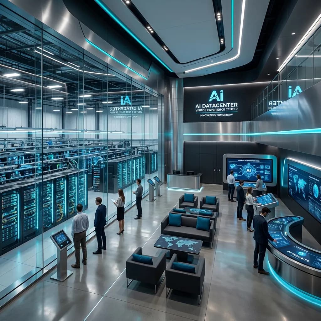 Concept render of planned AGICY campus visitor lobby / operations centre — pre-construction