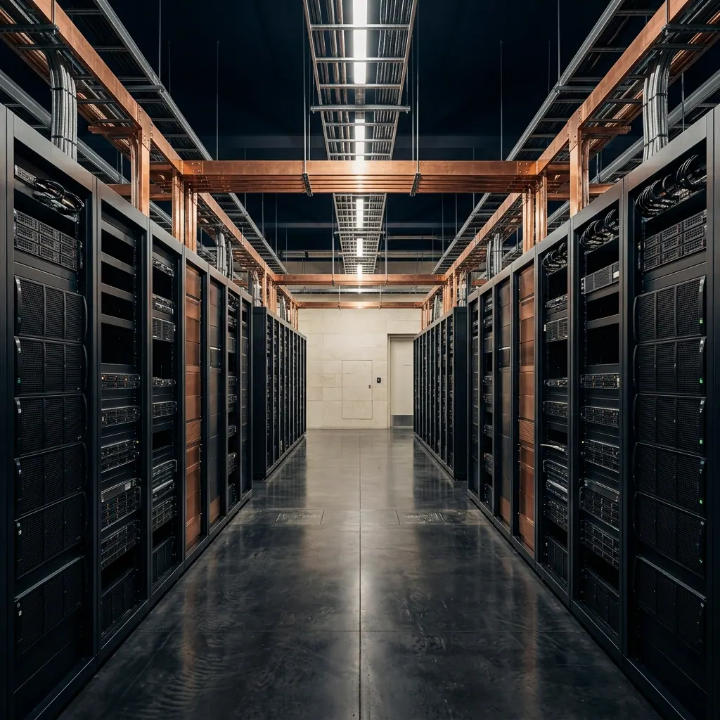Dedicated server hall with isolated racks